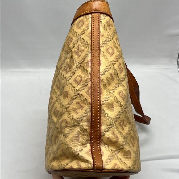 Vintage Dooney & Bourke Crossword Doodle Monogram Coated Canvas Bucket Bag - Picture 3 of 11